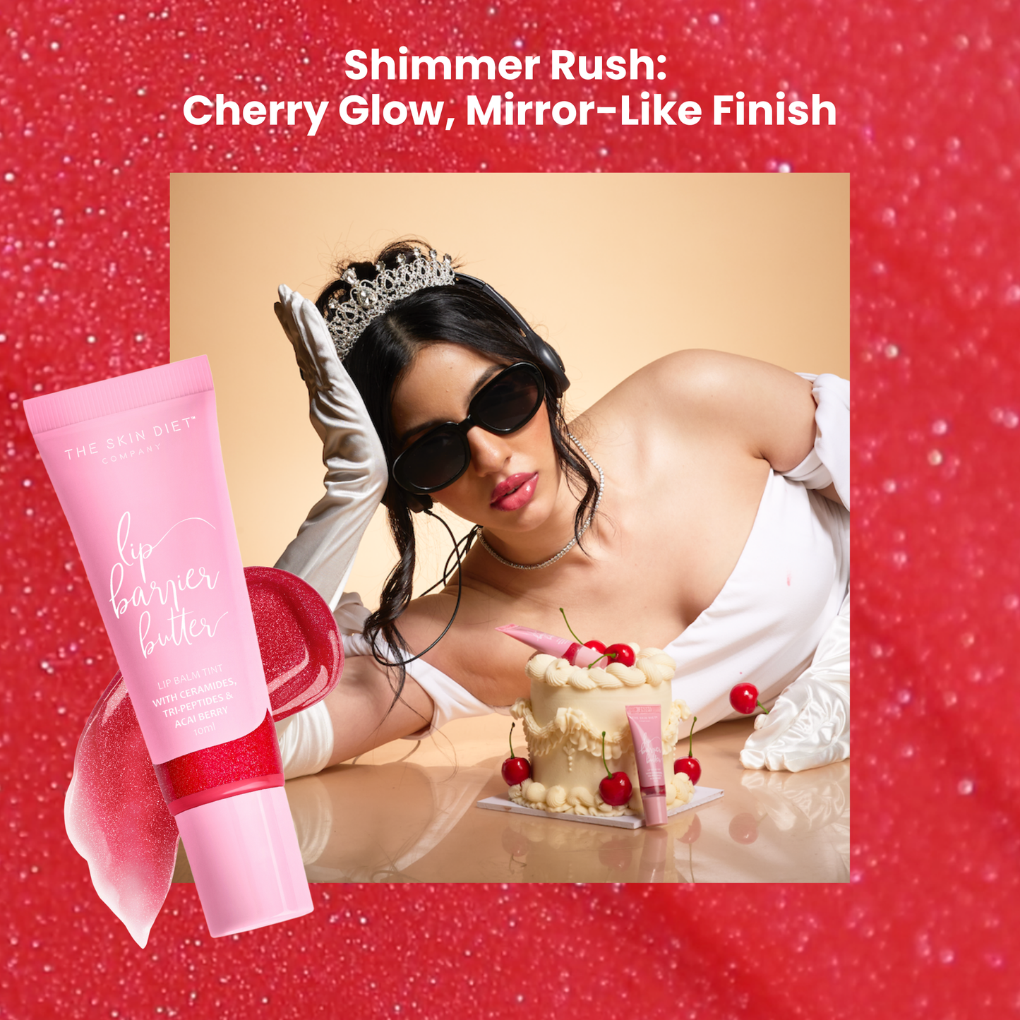 Lip Barrier Butter Balm to Brighten & Hydrate Lips - Cherry Frost