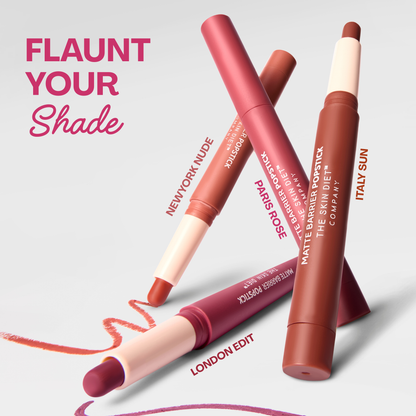 Matte Barrier Popstick -  LipCrayon + Lipliner - Paris Rose