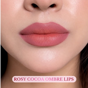 Rosy Cocoa Ombré Lips (Paris Rose + New York Nude Popsticks)