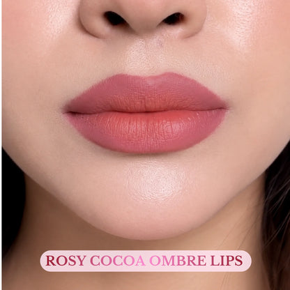 Rosy Cocoa Ombré Lips (Paris Rose + New York Nude Popsticks)