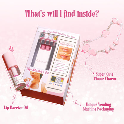 Unique Vending Machine with Lip Barrier Oil + Free Phone Charm