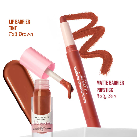 Cinnamon Latte Lip Combo (Fall Brown Tint + Italy Sun Popstick)