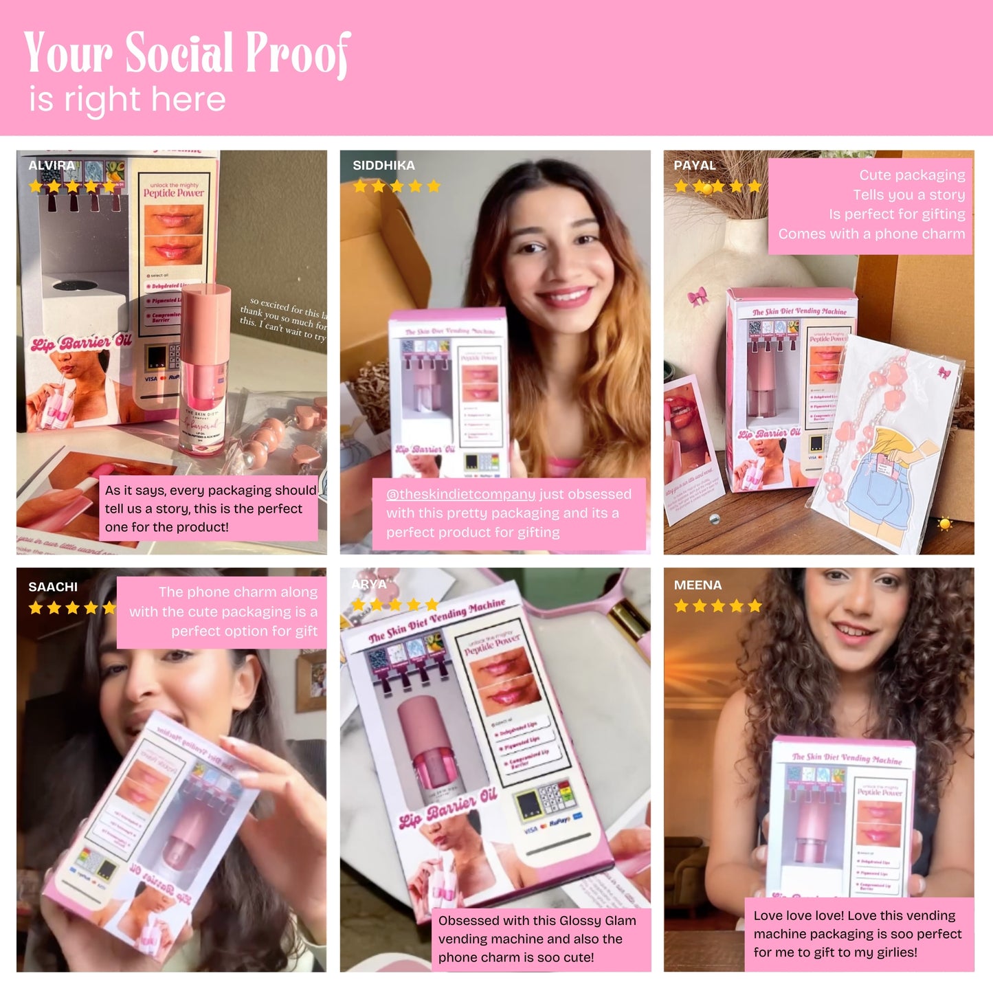 Unique Vending Machine with Lip Barrier Oil + Free Phone Charm
