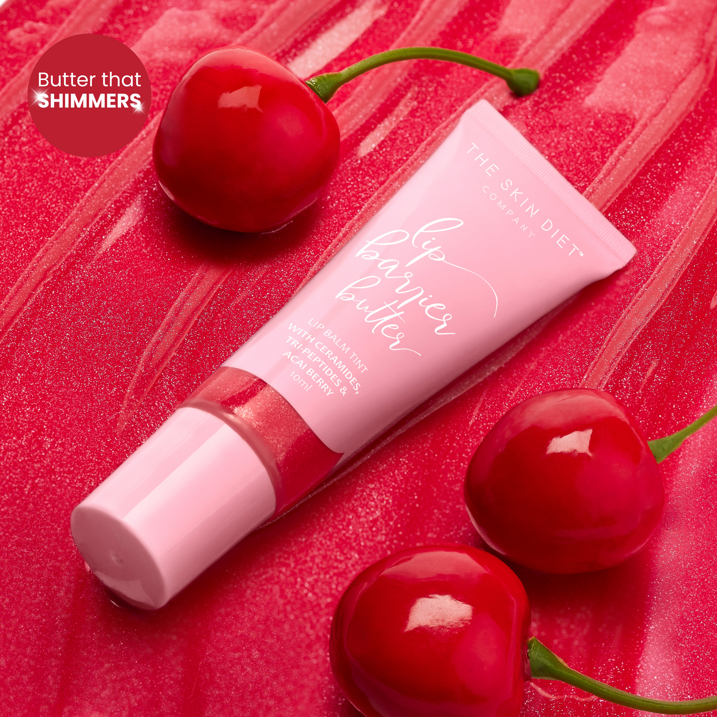 Lip Barrier Butter Balm to Brighten & Hydrate Lips - Cherry Frost
