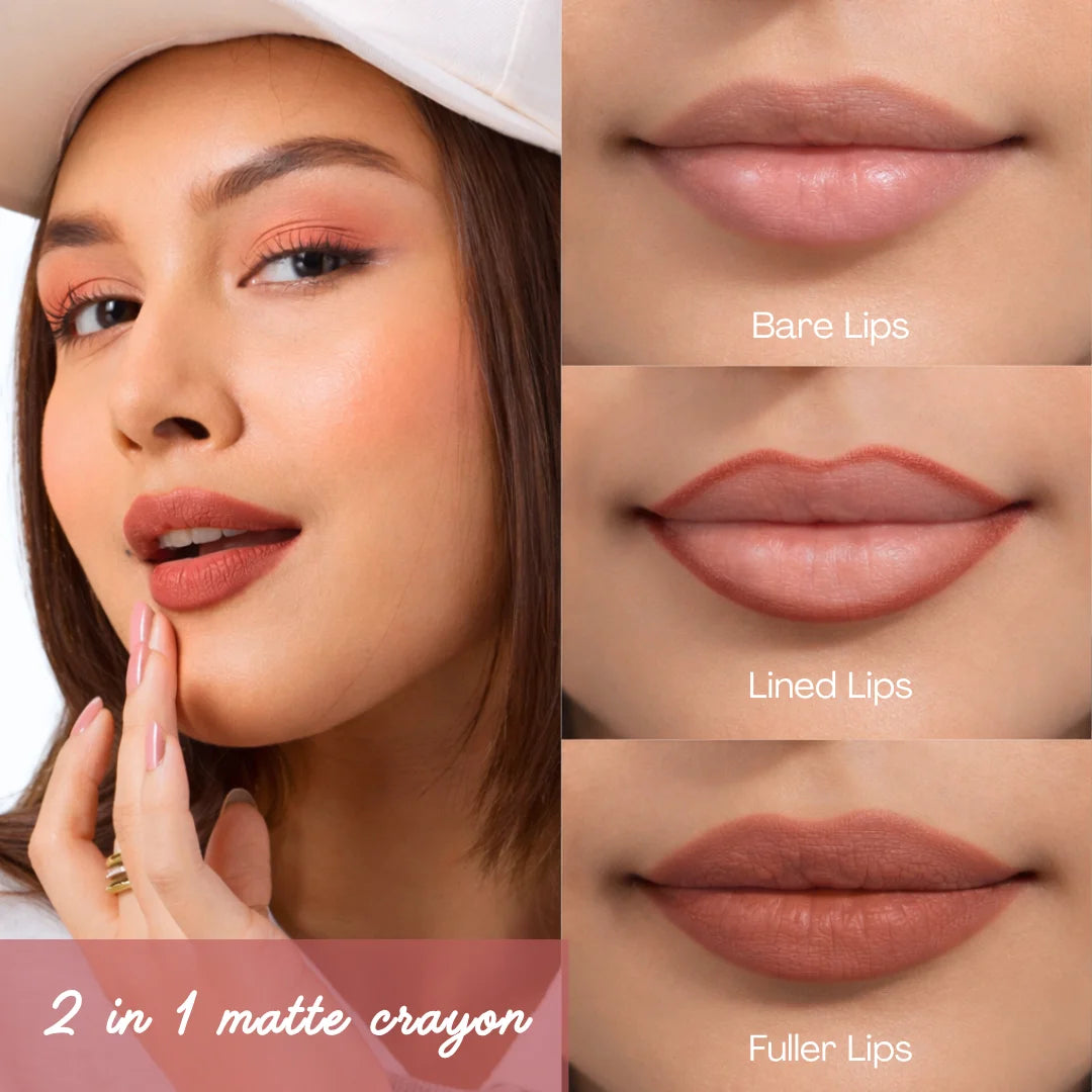 Matte Barrier Popstick -  LipCrayon + Lipliner - New York Nude