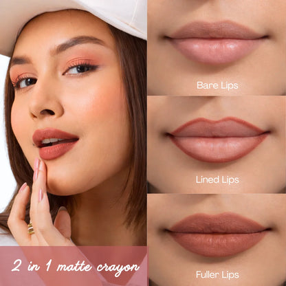 Matte Barrier Popstick -  LipCrayon + Lipliner - New York Nude