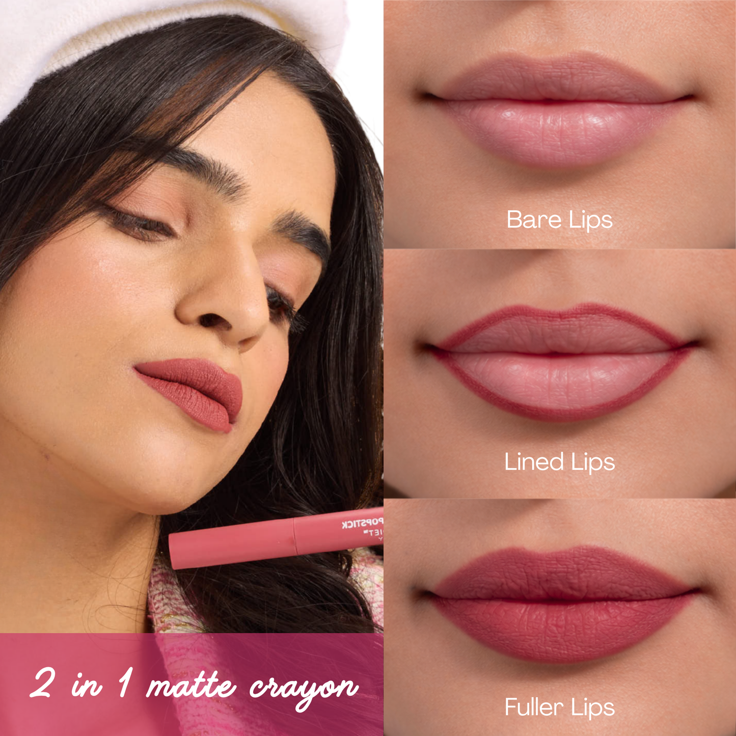 Matte Barrier Popstick -  LipCrayon + Lipliner - Paris Rose