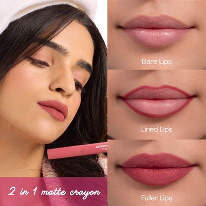 Matte Barrier Popstick -  LipCrayon + Lipliner - Paris Rose