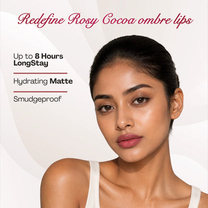 Rosy Cocoa Ombré Lips (Paris Rose + New York Nude Popsticks)
